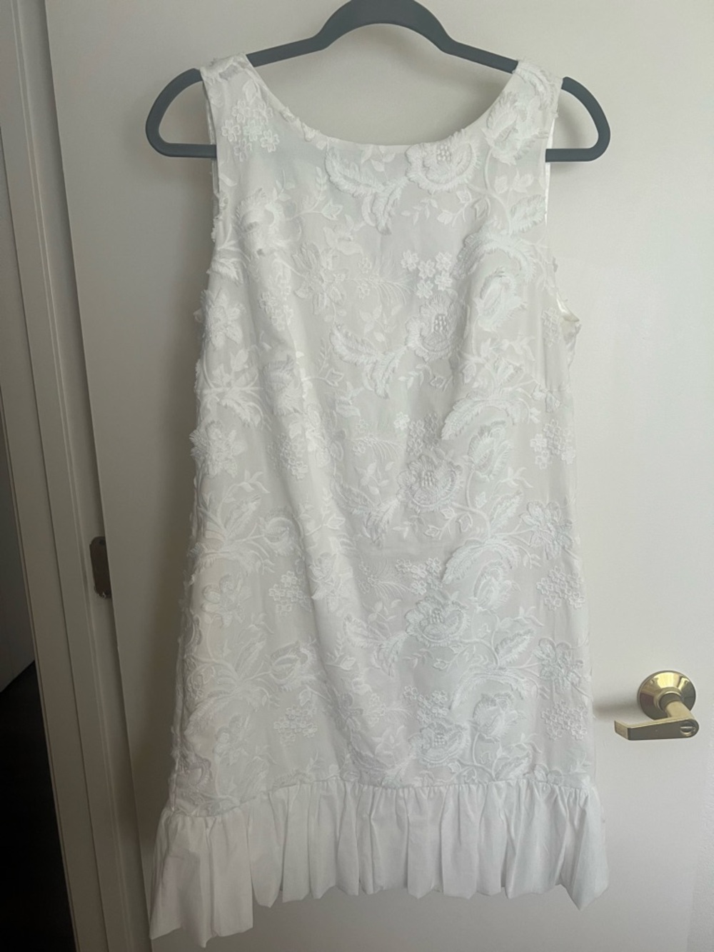 White House Black Market White Embroidered Sleeveless Dress